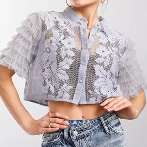 FREE PEOPLE Madonna Cropped Blouse
